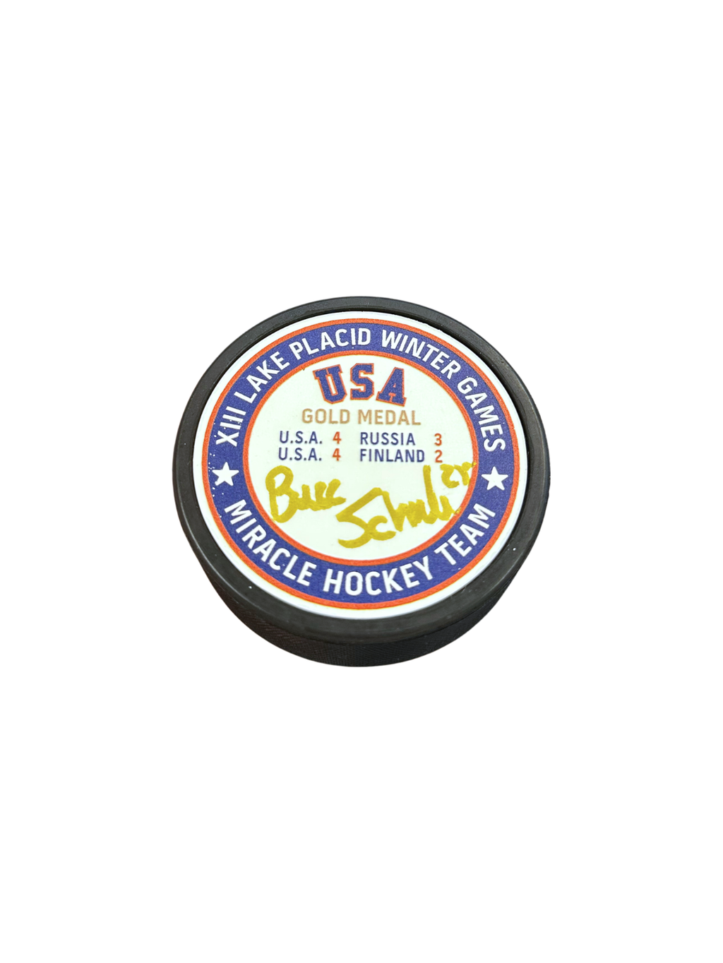 Player Signed Gold Medal Puck