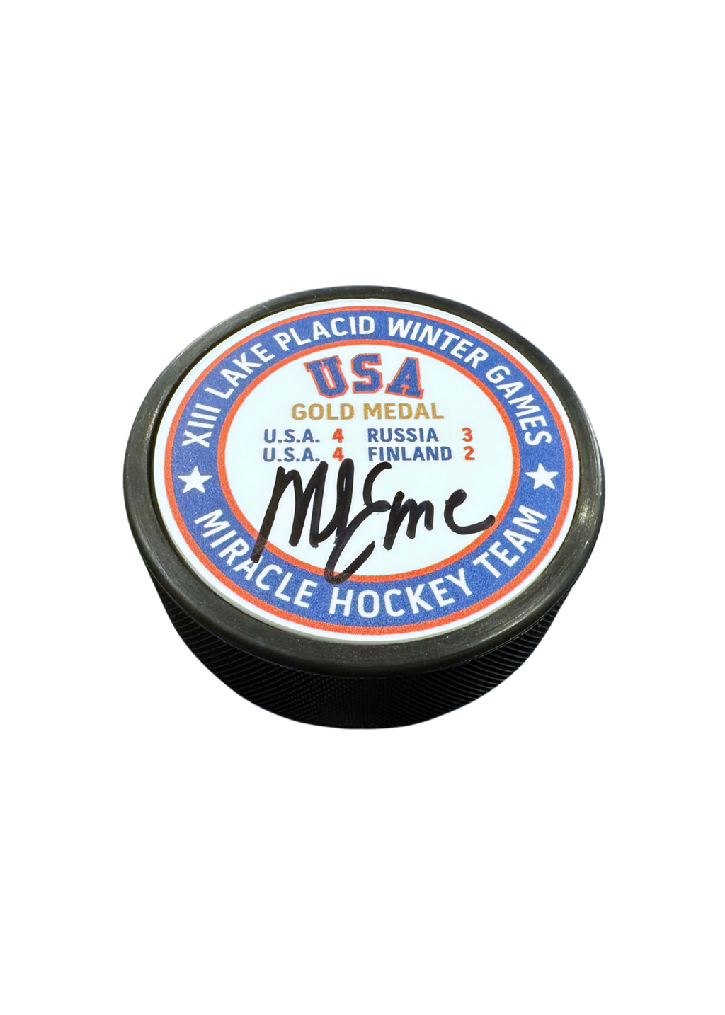 Player Signed Gold Medal Puck
