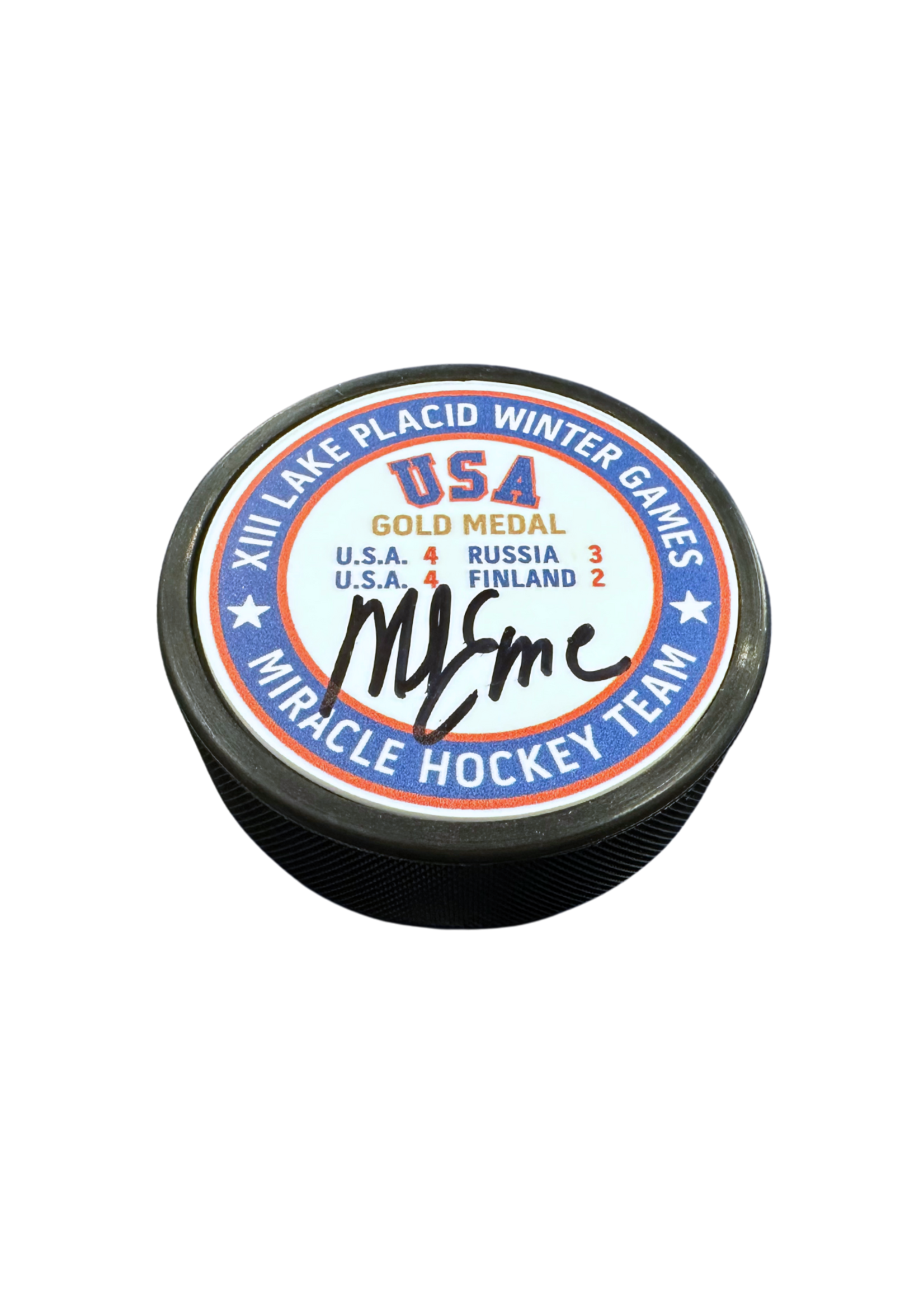 Player Signed Gold Medal Puck