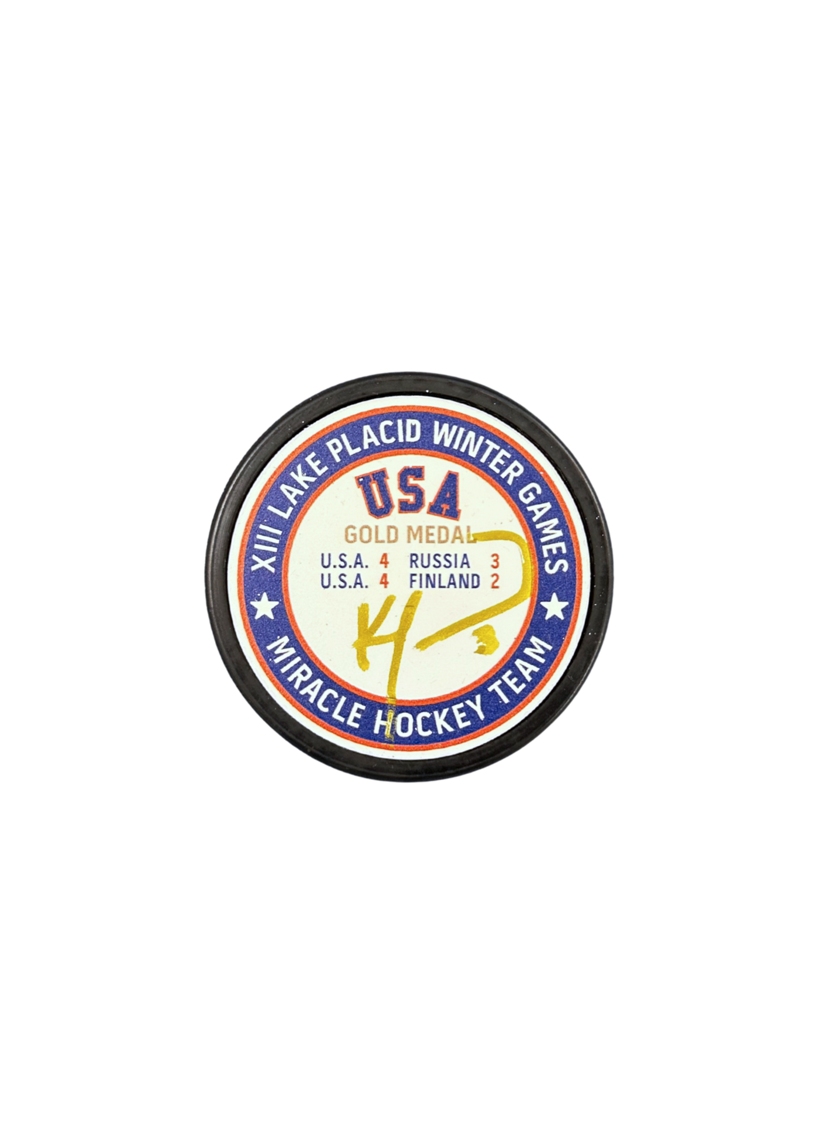 Player Signed Gold Medal Puck