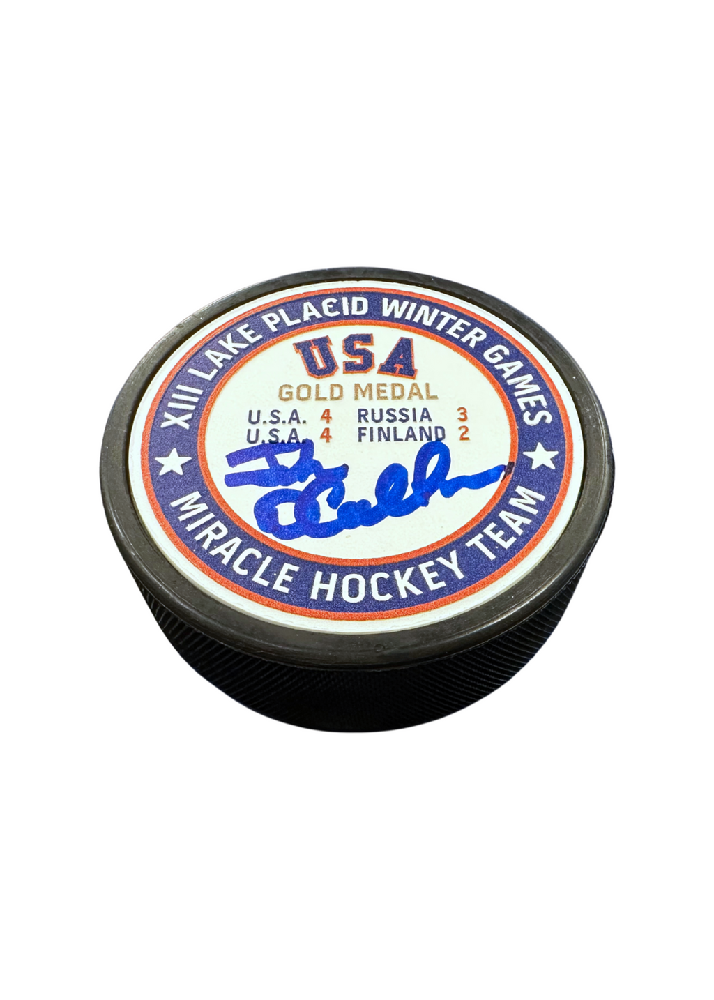 Player Signed Gold Medal Puck