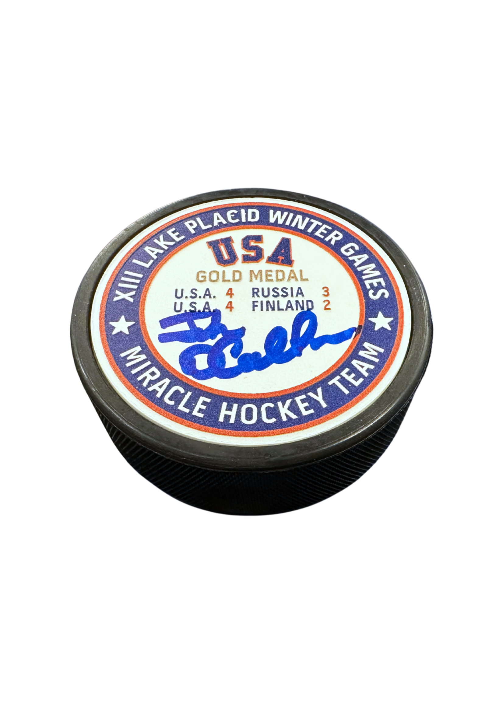 Player Signed Gold Medal Puck